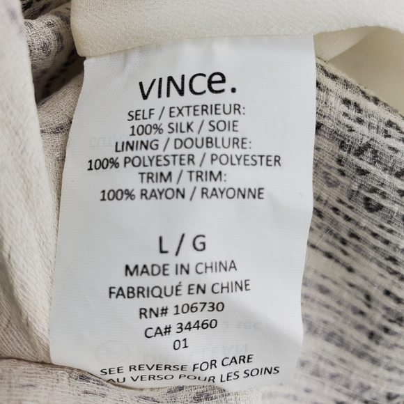 Vince 100% silk dress sleeveless abstract print - Picture 6 of 12